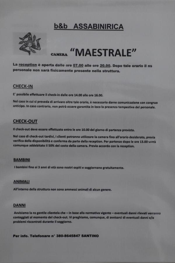 Assabinirica Bed and Breakfast Acquedolci Eksteriør billede